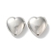 CCB Plastic Beads, Heart, Platinum, 14x14x7mm, Hole: 1.6mm