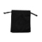 Velvet Jewelry Drawstring Storage Pouches, Rectangle, Black, 12x10.5x0.4cm