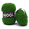 Polyester & Wool Yarn for Sweater Hat, 4-Strands Wool Threads for Knitting Crochet Supplies, Lime Green, about 100g/roll