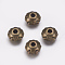 Tibetan Style Alloy Spacer Beads, Lead Free & Nickel Free, Donut, Antique Bronze, 7x5mm, Hole: 2mm