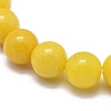 Natural Yellow Jade Bead Stretch Bracelets BJEW-K212-B-038-3