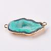 Electroplate Natural Druzy Geode Quartz Crystal Links connectors G-K189-04C-2