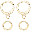 Brass Huggie Hoop Earring Findings with Brass Open Jump Rings FIND-CN0001-73B-1