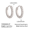 304 Stainless Steel Micro Pave Cubic Zirconia Huggie Hoop Earrings for Women IV7496-2-1
