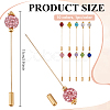 10Pcs 10 Colors Polymer Clay Rhinestone Round Ball Brass Lapel Pins JEWB-BC00011-2