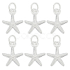 6Pcs 925 Sterling Silver Starfish Charms FIND-HY0004-20-1