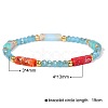 Dyed Synthetic Imperial Jasper Cuboid & Faceted Rondelle Dyed White Jade & Round Brass Beaded Stretch Bracelets QY8342-7-2
