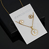304 Stainless Steel with Natural Shell Pendant Necklaces & Stud Earrings Sets FS-WG5FD70-11-1