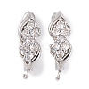 Rack Plating Brass Cubic Zirconia Hoop Earring Findings KK-S374-04P-01-1