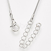 Brass Square Snake Chain Necklace Making X-MAK-T006-10A-P-2