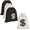 4Pcs 2 Colors Canvas Drawstring Bags ABAG-NB0001-69A-1