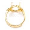 Brass Cubic Zirconia Adjustable Solitaire Ring Components KK-K266-08G-4