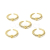 Clear Cubic Zirconia Initial Letter Open Cuff Ring RJEW-H120-09G-K-4