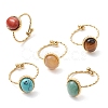 Oval Natural & Synthetic Gemstone Finger Rings RJEW-JR00748-01-1