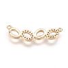 Brass Micro Pave Cubic Zirconia Links ZIRC-E124-14G-2
