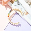 Natural Pearl Bead & Mixed Gemstone Beads Cuff Bangles for Women Girl Gift BJEW-JB06826-03-4