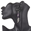 Natural Amethyst & Natural Green Aventurine & Natural Rose Quartz Wing Dangle Earrings EJEW-TA00684-3
