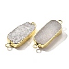 Natural Dyed Quartz Crystal Links Connector Charms G-K189-02LG-02-2