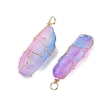 16Pcs Electroplated Raw Rough Natural Quartz Crystal Pendants PALLOY-AB00115-2