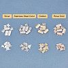 32PCS 2 Style 304 Stainless Steel Box Clasps STAS-UN0025-06-4