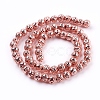 Electroplated Natural Lava Rock Bead Strands G-E429-01-4mm-RG-2