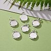 201 Stainless Steel Pendant Cabochon Settings STAS-F191-14S-A-4