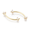 Brass Micro Pave Cubic Zirconia Links Connectors X-KK-S356-103-NF-1