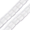 Transparent Frosted Glass Beads Strands FGLA-S001-01G-2