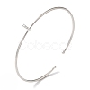 Rack Plating Brass Micro Pave Clear Cubic Zirconia Letter Open Cuff Bangles BJEW-A018-01P-I-1