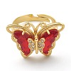 Adjustable Brass Micro Pave Clear Cubic Zirconia Finger Rings ZIRC-I050-13G-2