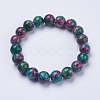 Synthetic Ruby in Zoisite Beaded Stretch Bracelets BJEW-I253-10mm-29-1