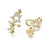 Brass Micro Pave Clear Cubic Zirconia Cuff Earrings X-EJEW-R114-020G-NF-2