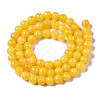 Natural Dyed Yellow Jade Gemstone Bead Strands X-G-R271-6mm-Y07-3
