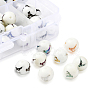 80Pcs 8 Colors Christmas Opaque Glass Beads EGLA-YW0001-04-5