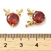 Brass with Glass Rhinestone Charms KK-H455-37G-3