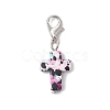 Synthetic Turquoise Cross Pendant Decorations HJEW-JM02568-4