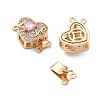 Brass Micro Pave Cubic Zirconia Box Clasps KK-B125-07G-01-2
