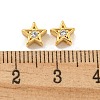 Brass Micro Pave Clear Cubic Zirconia Beads KK-B096-22G-3