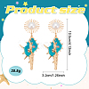 3 Pairs 3 Colors Golden Alloy Sun with Shell Shape Dangle Stud Earrings EJEW-AN0004-40-2