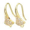 Brass Micro Pave Clear Cubic Zirconia Earring Hooks KK-R149-22G-1