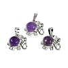 Natural Amethyst Pendants G-I374-A-P15-1