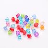 Mixed Color Chunky Dyed Transparent Acrylic Faceted Bicone Spacer Beads for Kids Jewelry X-DBB6mm-2
