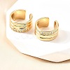 Brass Micro Pave Clear Cubic Zirconia Cuff Earrings EJEW-F370-18G-1