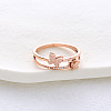304 Stainless Steel with Rhinestone Finger Rings for Women VL8441-7-2