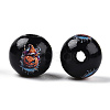 Halloween Theme Wood European Beads WOOD-N016-04F-2