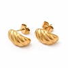316 Stainless Steel Shell Shape Stud Earrings for Women EJEW-C004-13G-1