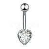 Clear Cubic Zirconia Belly Button Rings WG9960A-12-1