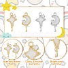16Pcs 4 Style Alloy Micro Pave Cubic Zirconia Pendants FIND-DC0002-69-4