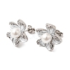 Brass Micro Pave Cubic Zirconia Enamel Stud Earrings CU-CBABA66-12A-P-4