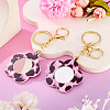 2Pcs PU Mirror Keychains KEYC-TADJ0001-05B-4